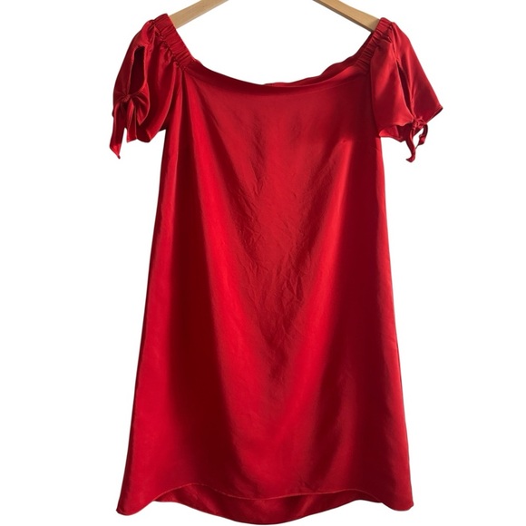 AMANDA UPRICHARD 100% Silk Desiree Mini Dress in Candy Apple Red | Small - Picture 4 of 7